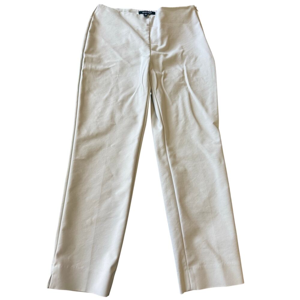 Ellen Tracy Womens Trouser Pants 10 Bone Work Career Office Preppy Minimalist